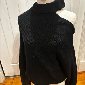 Misa Los Angeles Black Off-the-Shoulder Sweater